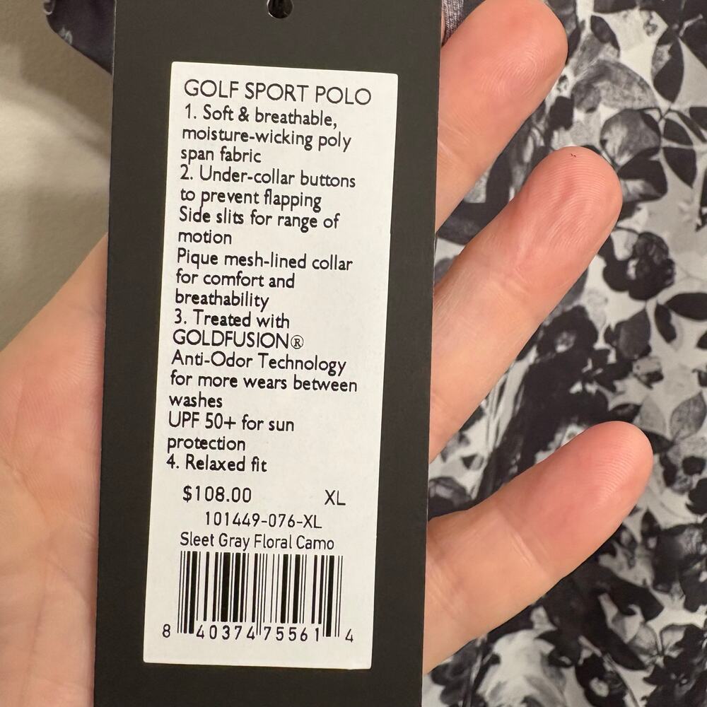 Rhône men’s NWT’s sport Camo golf polo. Size XL - Picture 7 of 7